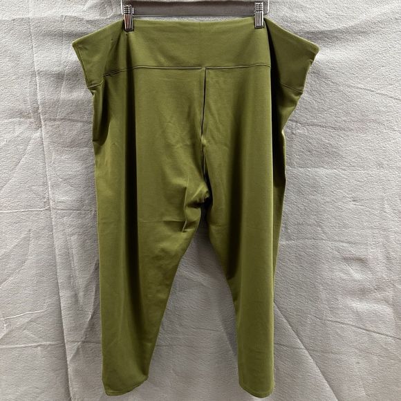 Soft Surroundings Leggings Plus Size 3X Olive Green Pullon Stretch Cropped - Picture 5 of 9